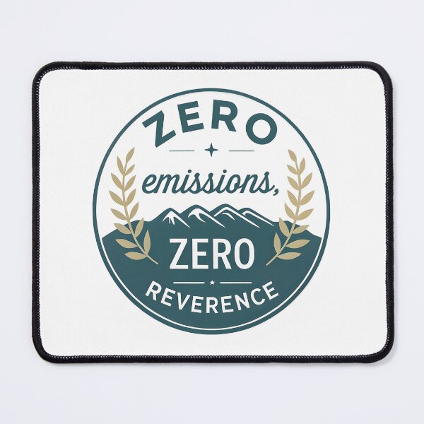 Item preview, "Zero Emissions, Zero Reverence" Tesla Bumper designed and sold by MiscellaneaShop.