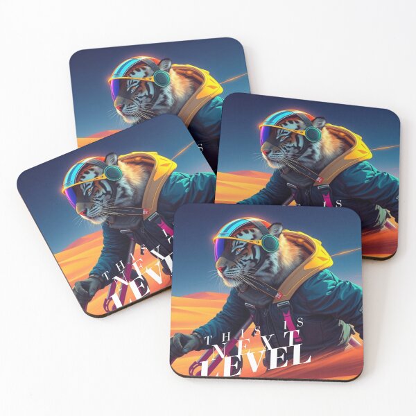 Item preview, Tiger Surfing in Desert with Spacesuit – Fun  Art designed and sold by TeutaDesings.