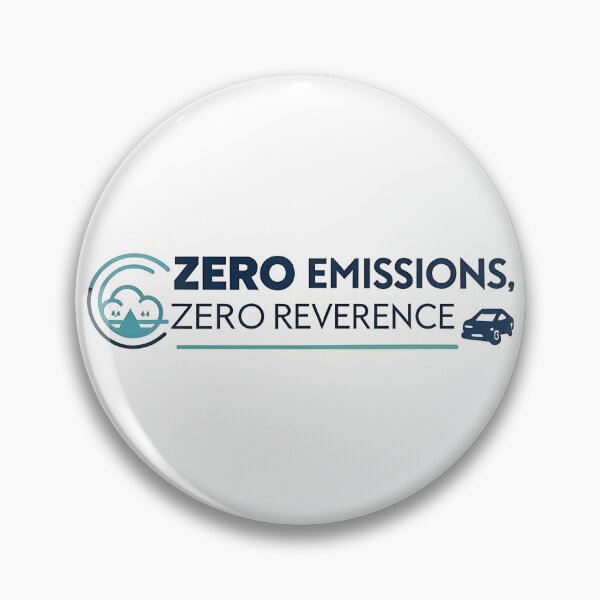 Item preview, "Zero Emissions, Zero Reverence" Tesla Bumper designed and sold by MiscellaneaShop.