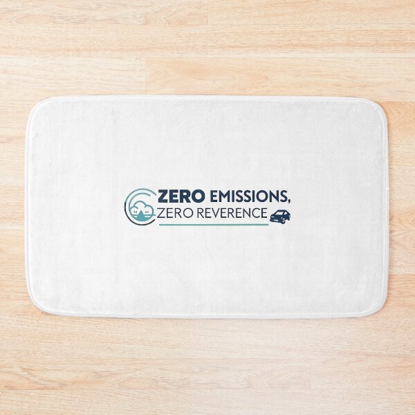 Item preview, "Zero Emissions, Zero Reverence" Tesla Bumper designed and sold by MiscellaneaShop.