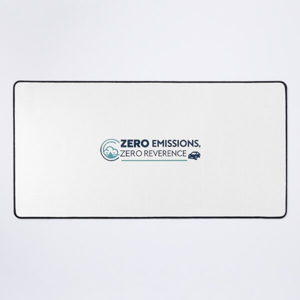 Item preview, "Zero Emissions, Zero Reverence" Tesla Bumper designed and sold by MiscellaneaShop.