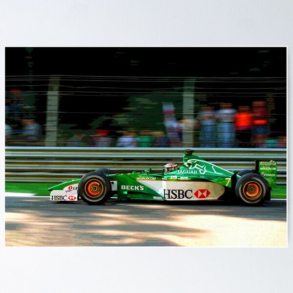 Item preview, Eddie Irvine racing his 2000 F1 car with glowing brakes abstract designed and sold by Rodissimus1984.