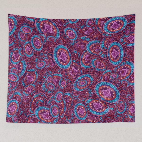 Item preview, Star shape neon object motif random pattern designed and sold by DFLC Prints.