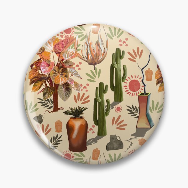 Item preview, Desert Garden Pattern | Botanical Cactus & Pottery Print designed and sold by Pandositive.