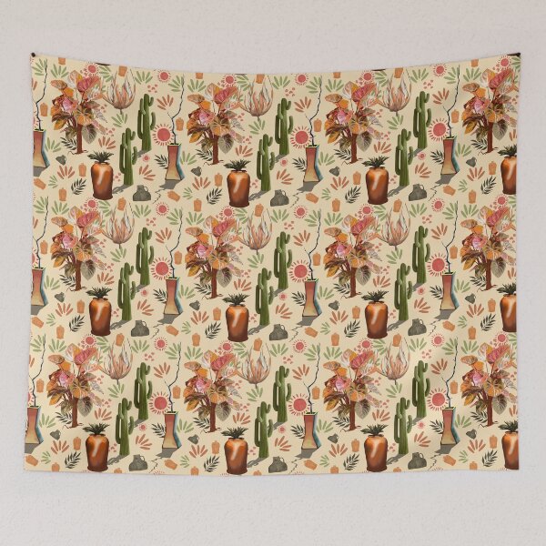 Item preview, Desert Garden Pattern | Botanical Cactus & Pottery Print designed and sold by Pandositive.