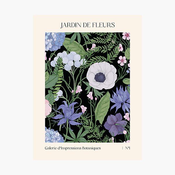 Item preview, Jardin fleuri - Jardin de Fleurs - Collection d'imprimés  designed and sold by Jackie.Bloom.