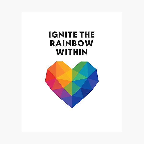 Item preview, Ignite the Rainbow Within – Geometric Pride Heart Design designed and sold by NicoDesignArt.