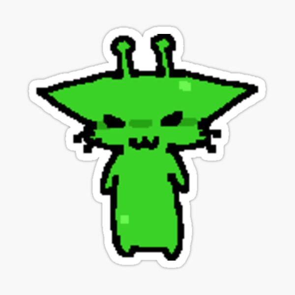 Vista previa del artículo con la obra «gato extraterrestre», diseñado y vendido por sillycritterz.