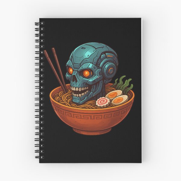 Item preview, Futuristic Skull in Cyberpunk Ramen designed and sold by LaNadaYFundante.