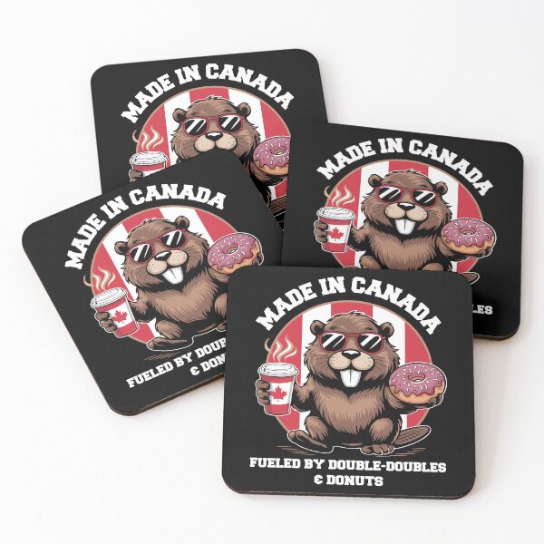 Item preview, Made in Canada – Funny Beaver Coffee and Donut Design for Canada Day designed and sold by Serbin.