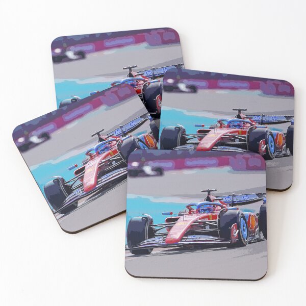 Item preview, Charles Leclerc racing his 2024 F1 car through the chicane watercolor designed and sold by Rodissimus1984.