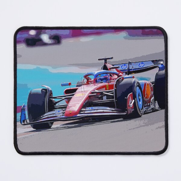 Item preview, Charles Leclerc racing his 2024 F1 car through the chicane watercolor designed and sold by Rodissimus1984.
