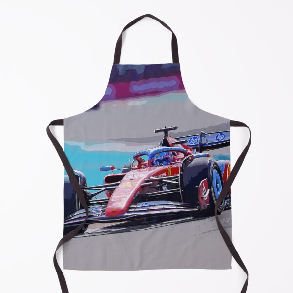 Item preview, Charles Leclerc racing his 2024 F1 car through the chicane watercolor designed and sold by Rodissimus1984.