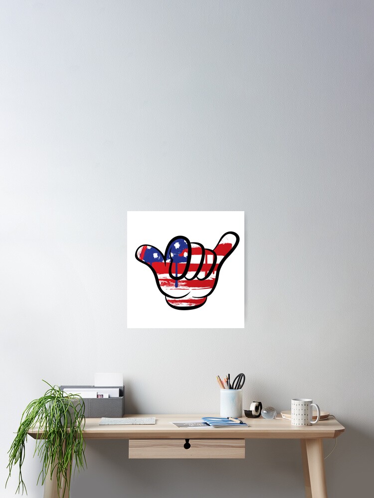 Shaka Hang Loose American Flag Premium T-Shirt Shaka Hang Loose American Flag Premium T-Shirt