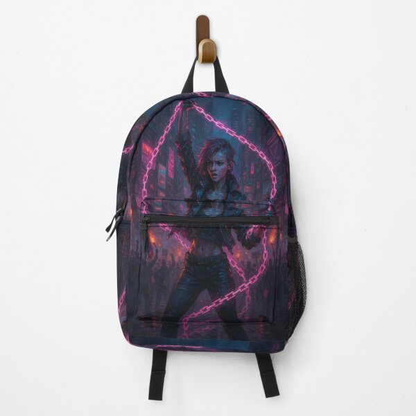 Item preview, “Breaking Free in Neon Chains” – Cyberpunk Resistance Art designed and sold by AbstractAnom.