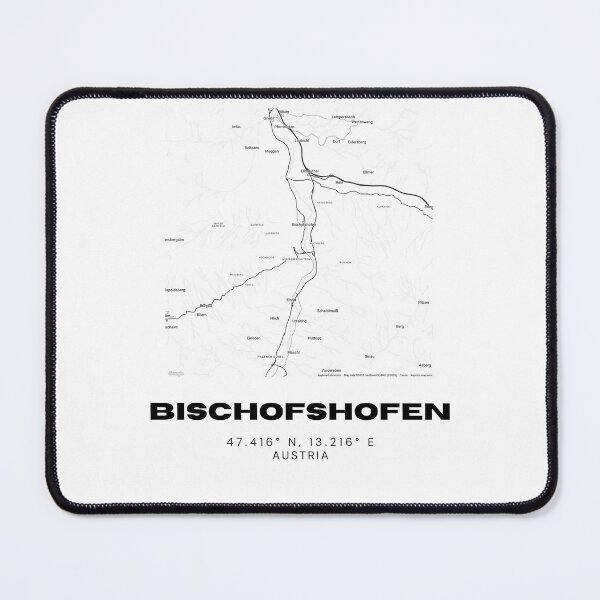 Item preview, Bischofshofen Map – Salzburg Mountain Town Minimalist Print designed and sold by RM-Journey.