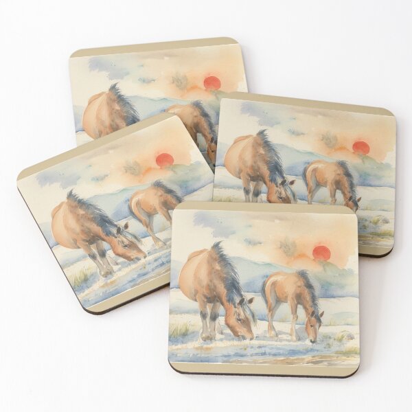 Item preview, Dartmoor ponies3(watercolour + AI) designed and sold by artsmeow.