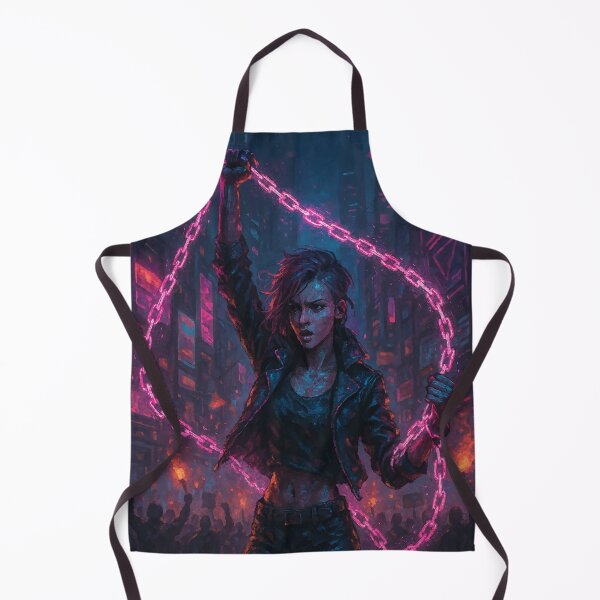 Item preview, “Breaking Free in Neon Chains” – Cyberpunk Resistance Art designed and sold by AbstractAnom.