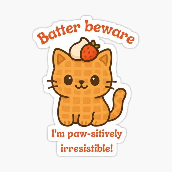 Item preview, The Swedish Waffle Cat, Batter Beware designed and sold by Josie's Quirky Corner.