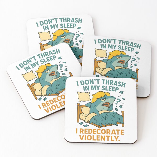 Item preview, I Redecorate Violently Shark Sleep Thrasher Funny Quote Design designed and sold by TeeTimeTreasure.
