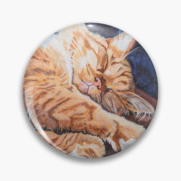 Artikelvorschau, Sleepy Pye – Schlafende Ingwerkatze – Langhaarige Hauskatze entworfen und verkauft von dabblerscorner.