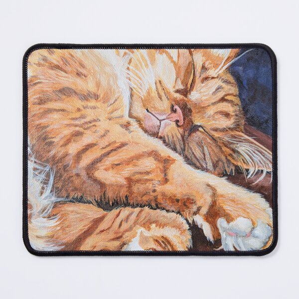 Aperçu de l'œuvre Sleepy Pye - Chat roux endormi - Chat domestique à poil long créée et vendue par dabblerscorner.