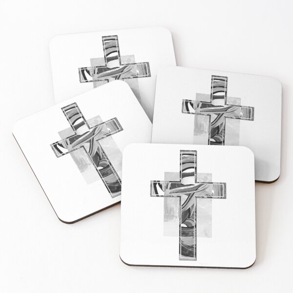 Item preview, Black And White Modern Cross Art designed and sold by Sharon Cummings Art.