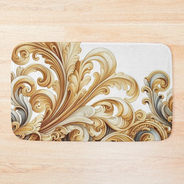 Item preview, Golden Baroque Flourish – Elegant Ornamental Border on White designed and sold by Arscorart.