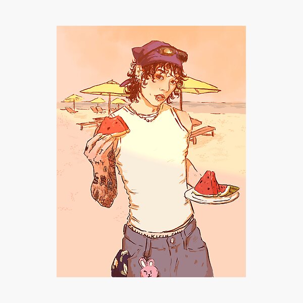 Aperçu de l'œuvre fanart de Jungkook Hawaï ! créée et vendue par puppyggugie.