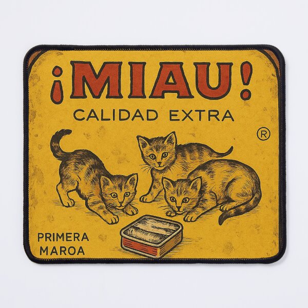 Item preview, Vintage Sardine Tin Illustration with Cats – Retro Spanish Art designed and sold by weirdfishes123.