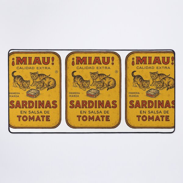Item preview, Vintage Sardine Tin Illustration with Cats – Retro Spanish Art designed and sold by weirdfishes123.