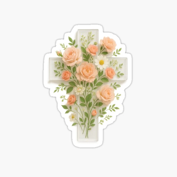 Item preview, Cross with Flowers designed and sold by Daily Bible Quotes.