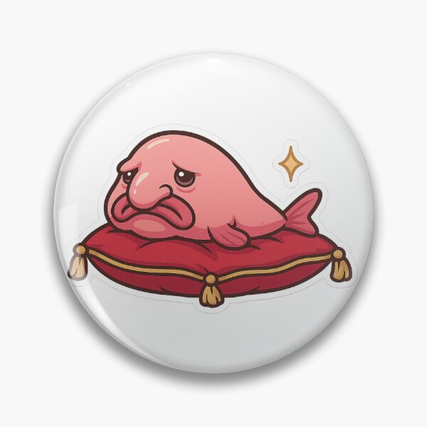 Item preview, Dramatic Blobfish – Kawaii Sad Fish on Pillow Sticker designed and sold by Tripconic.