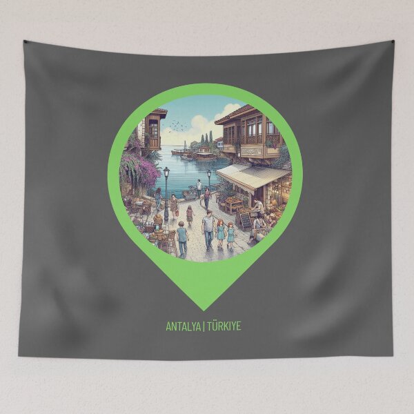 Item preview, Retro Antalya Türkiye 80s Cityscape – Vintage AI Artwork for Travel Lovers, City Fans, and Nostalgic Style Decor designed and sold by knalpot-design.