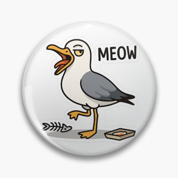 Item preview, Meowing Seagull – Cat Mimic Bird Meme Sticker designed and sold by Tripconic.