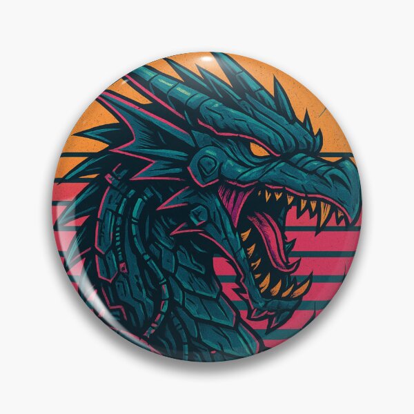 Item preview, Retro Neon Cyber Dragon designed and sold by JonelleTshirts.