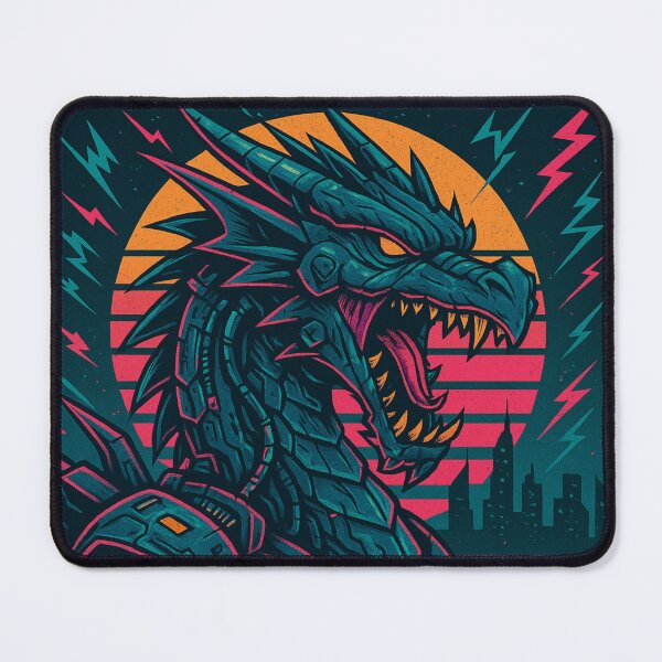 Item preview, Retro Neon Cyber Dragon designed and sold by JonelleTshirts.