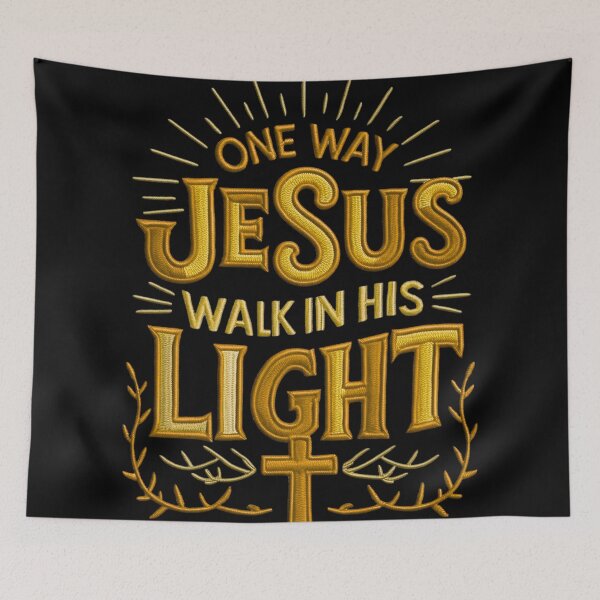 Item preview, One Way Jesus Walk in His Light Embroidered Faith Design designed and sold by ArtDesignTp.