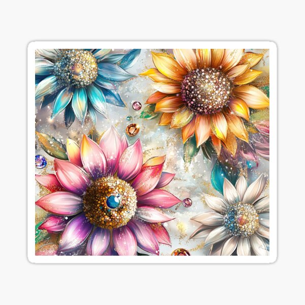 Aperçu de l'œuvre Tournesol Multicolore créée et vendue par DsDesignArt.