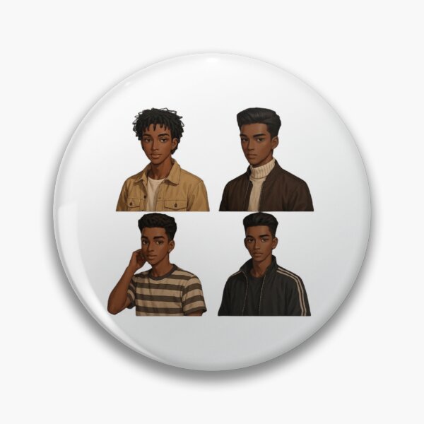 Item preview, Modern Black Anime Guys - Stylish Character Portraits #3 designed and sold by GTCreations1.
