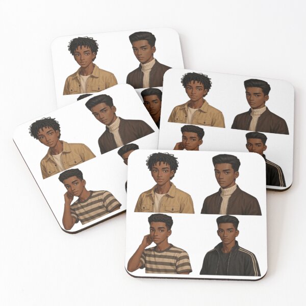 Item preview, Modern Black Anime Guys - Stylish Character Portraits #3 designed and sold by GTCreations1.