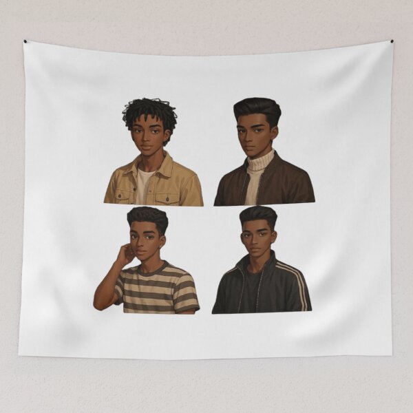 Item preview, Modern Black Anime Guys - Stylish Character Portraits #3 designed and sold by GTCreations1.