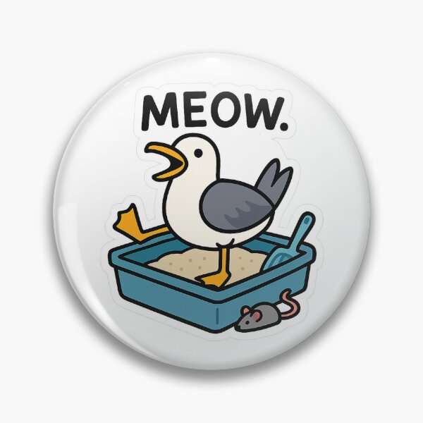 Item preview, Meowing Seagull – Litter Box Bird Meme Sticker designed and sold by Tripconic.