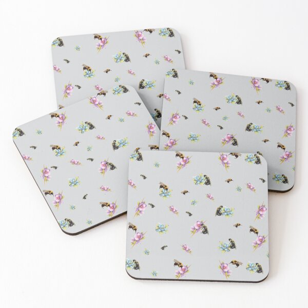 Item preview, Busy Bees in gray designed and sold by AMBnatureprints.