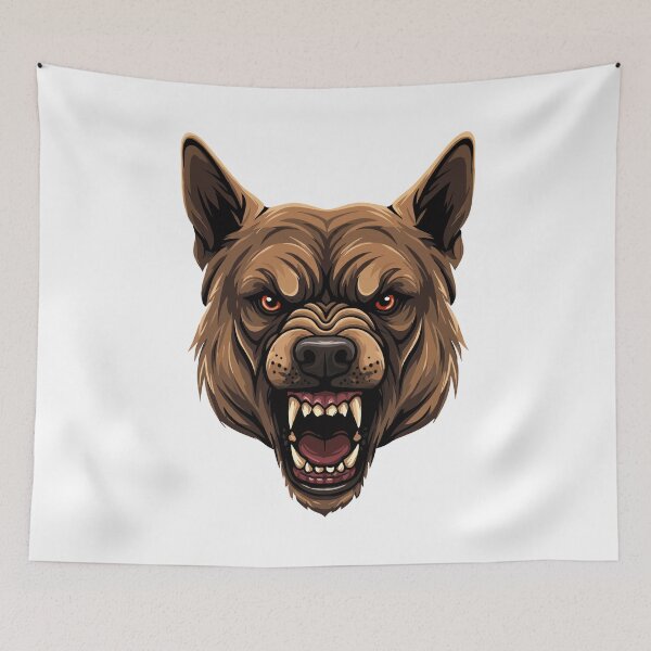 Item preview, Angry Dog Head Vector Illustration – Fierce Snarling Expression designed and sold by AFernandesDSG.