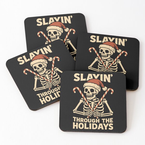 Item preview, Slayin’ Through the Holidays – Skeleton with Candy Canes designed and sold by Ashidre.