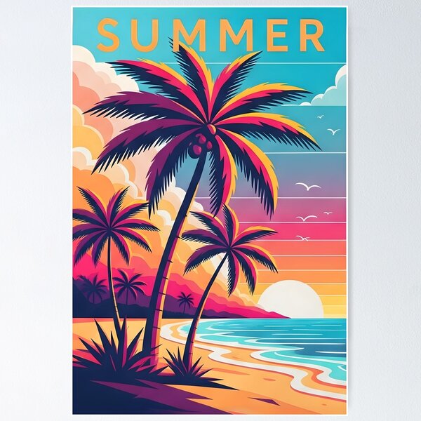 Item preview, Summer beach design with palm trees designed and sold by Nazardes.