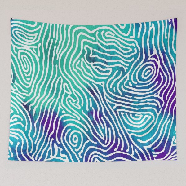 Item preview, Organic Labyrinth Pattern with Teal and Purple Gradient designed and sold by MySignatureItems.