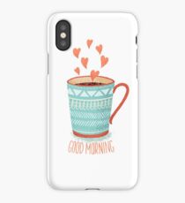 Morning coffee with love iPhone Case