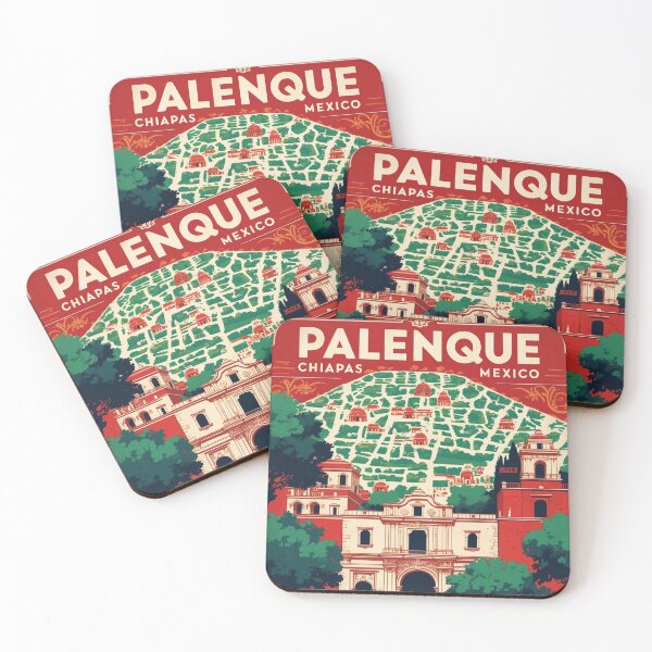 Item preview, Palenque Chiapas Mexico 1950s Vintage Travel Tourism Map designed and sold by TravelersGems.